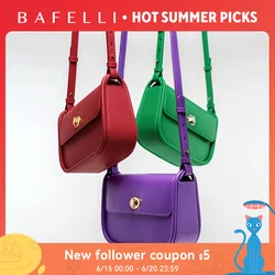 BAFELLI 2026 WOMEN'S NEW TREND LEATHER SADDLE BAGS FASHION STYLE ORIGINAL DESIGNER LUXURY BRAND CASUAL CROSSBODAY PURSE SHOULDER