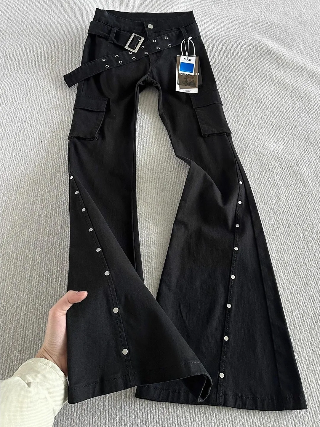 

Мужские джинсы American High Street Workwear: весенне-осенние, зимние, с утонченным дизайном, зауженные, удлиненные, с высокой посадкой, модель «Knife Pants»