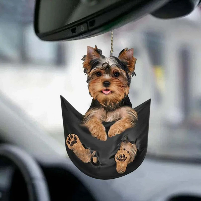 Car Pendant Practical Interior Ornament Hanging Mini Puppy Shape Car Hanging Toy Gift Car Decoration Accessories Auto Ornaments