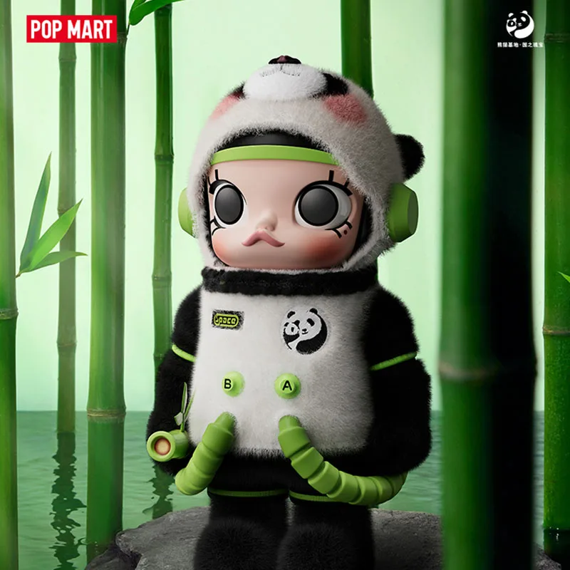 POPMART MEGA SPACE MOLLY 400% Panda PVC figurka Kawaii ozdoby Model lalki prawdziwy strzał