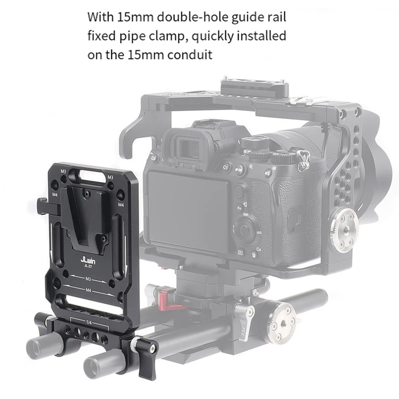 لوحة قرصة لواجهة البطارية من نوع Jlwin-V ، مشبك أنبوب قضيب دليلي 15 ، قاعدة ثابتة ، تصوير ، مجموعة تثبيت سهلة ، 78x134 مم