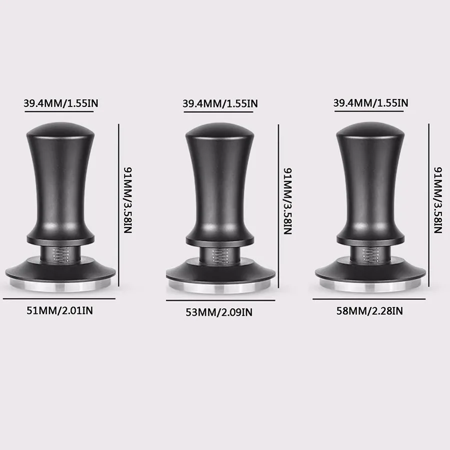 Calibrated Spring Loaded Coffee Tamper 58mm 54mm 51mm Constant Pressure Ripple Base Espresso Coffee Accessories Barista Tool