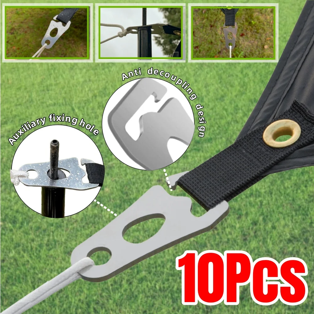 جديد 304 الفولاذ المقاوم للصدأ الحبل المشدود في الهواء الطلق التخييم خيمة يندبروف الرياح التعادل أسفل حبل مشبك كليب اكسسوارات التخييم