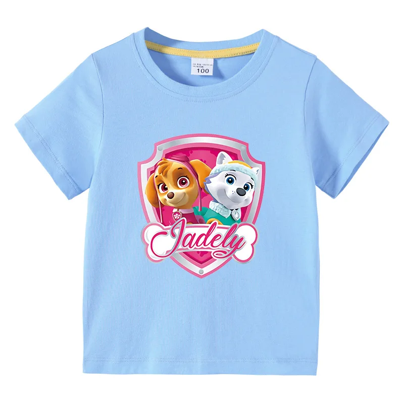 Paw Patrol T-shirt Cotton Girl Clothes Spin Master Kids Clothing Anime Printed Tees Cartoon Boys TopsFashion Children 4-12y