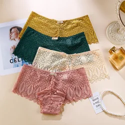 S-XL European StylePants Women's Underwear Sexy Lace Panties Plus Size Girl Hollow Out Briefs Woman Flat Corner Pants Underpants