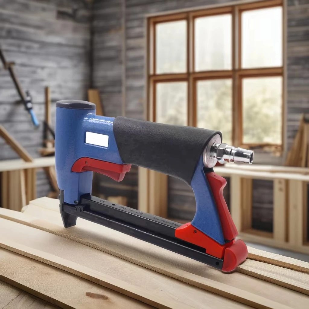 21Ga 6-16mm Industrial DIY Pneumatic Stapler 8016 Bea Brad Nailer Gun for Woodworking Upholstery Tools Aluminum Wire Air Stapler