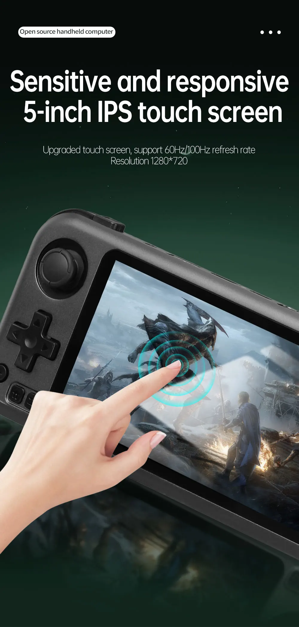 5.0 IPS Touch Screen Video Game Console RG3566 Android Open Source Handheld Game Player