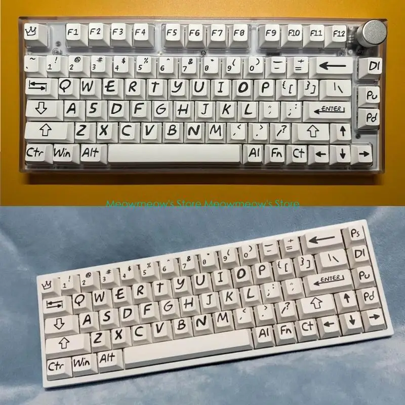 W91A 133 Big Letter Keycap PBT Dye SUB Cherry Profile Keys Mechanical Keyboard
