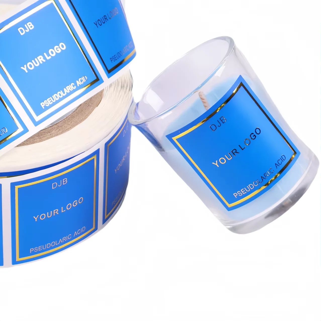 Custom 3D Hot Stamping Label Stickers | Eco-Friendly Biodegradable | Candle Labeling | Premium Adhesive Labels
