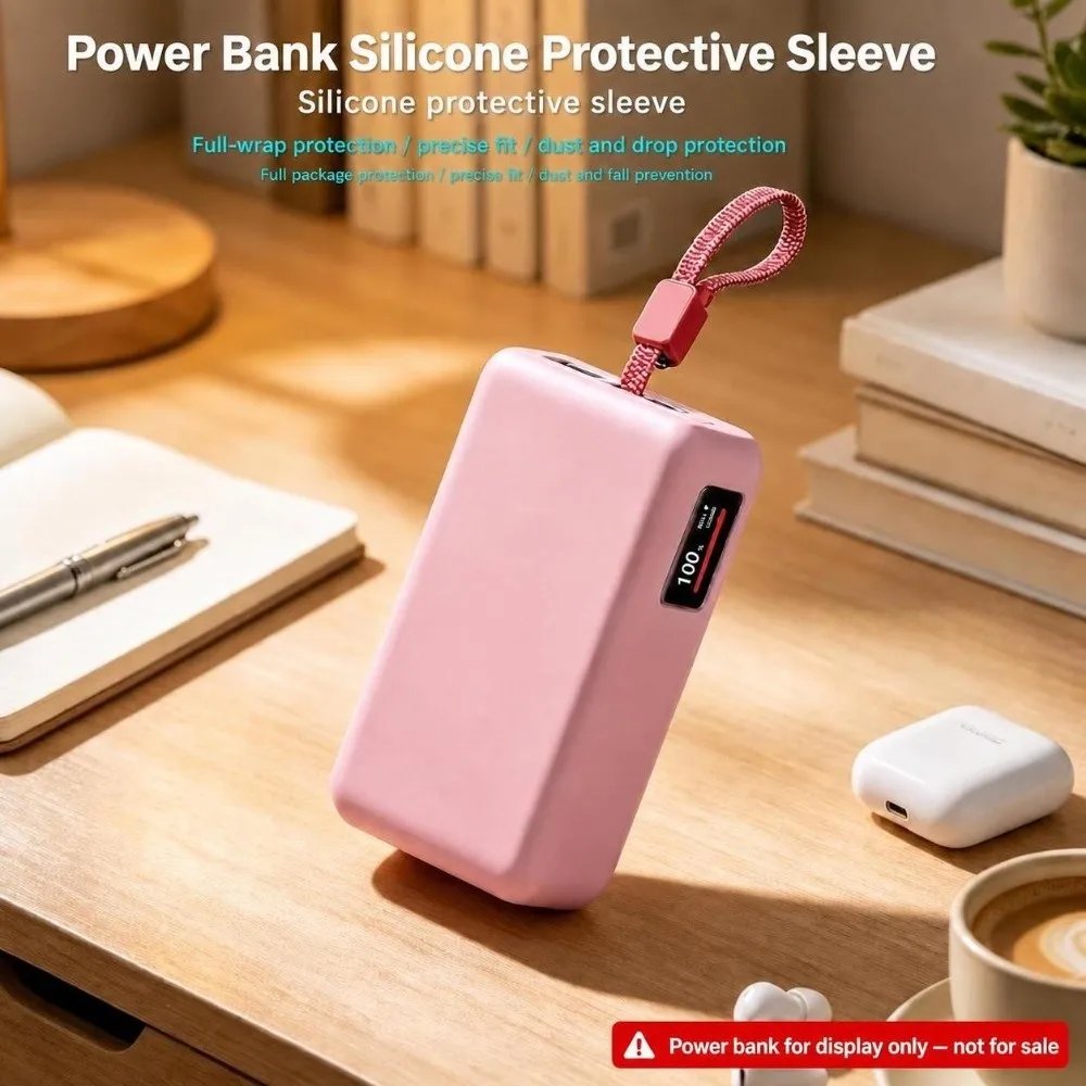 High Quality Shockproof Silicone Case Soft Dustproof Protective Cover Portable Carrying Case for UGREEN 55W 20000mAh Travel