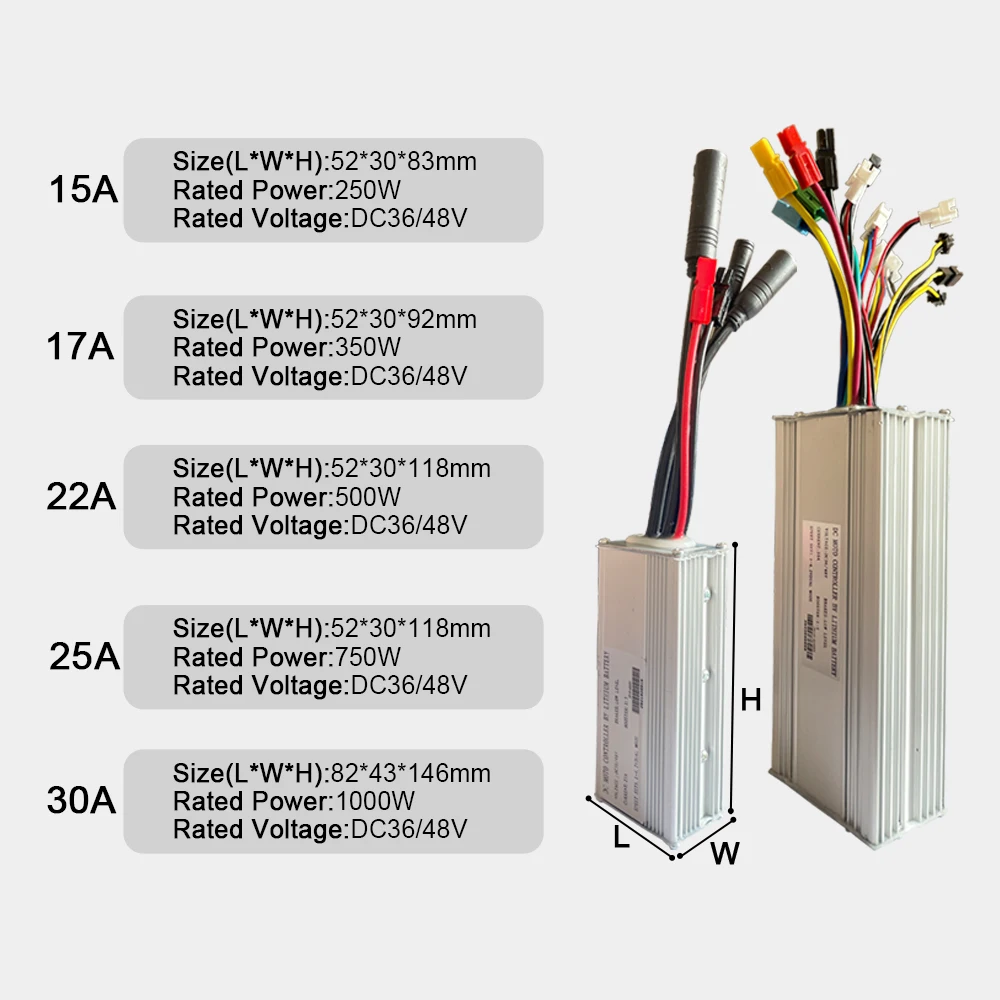 Controlador de bicicleta de 15A-30A, dispositivo de onda sinusoidal SM, resistente al agua, 36V y 48V, Kit de conversión para bicicleta eléctrica