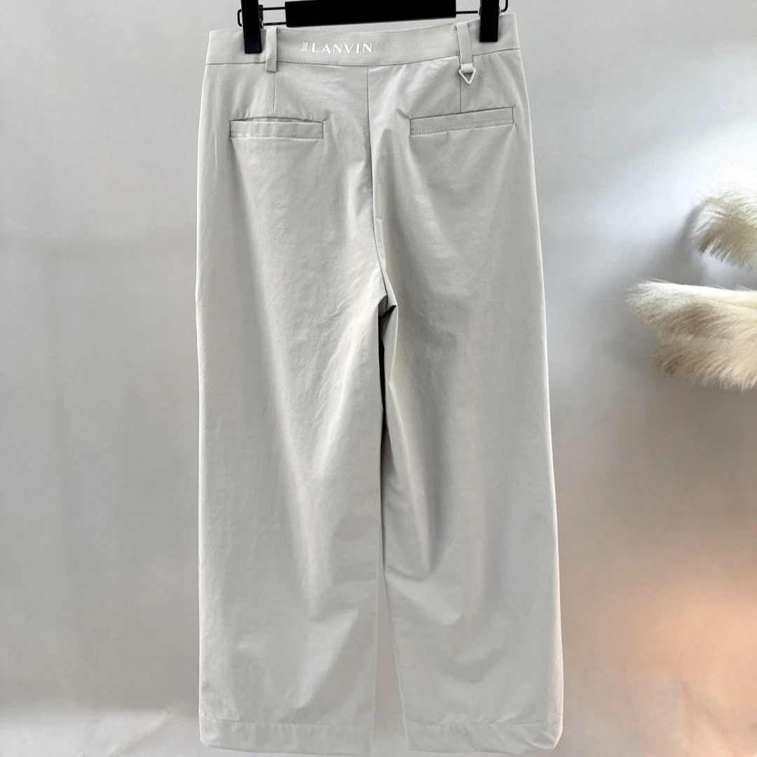 Women's Golf Wide Leg Pants 2026 Fall New Korean Style Letter Print Casual Outdoor Sporty Breathable Lightweight Stretch Soft