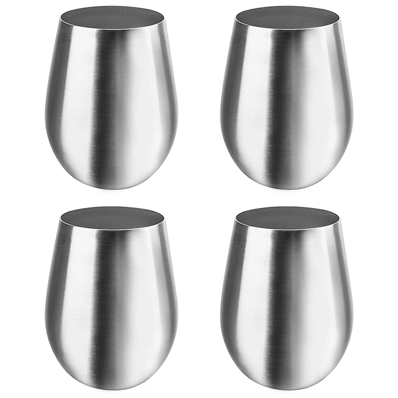 

HOT SALE Stainless Steel Unbreakable Wine Glasses- Set Of 4 Wine Glasses, Portable Wine Tumbler, For Outdoor Events, Picnics