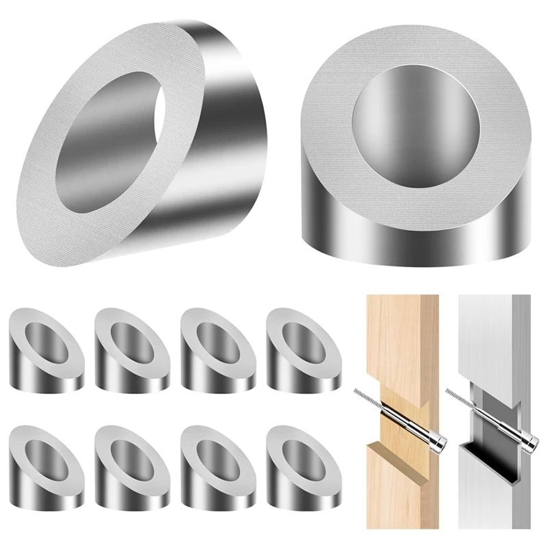 

33° Beveled Angle Washers 9Mm, For 8Mm Cable Railing Hardware Kit, For Stair Deck Metal Wood Aluminum End Posts, DIY, Durable