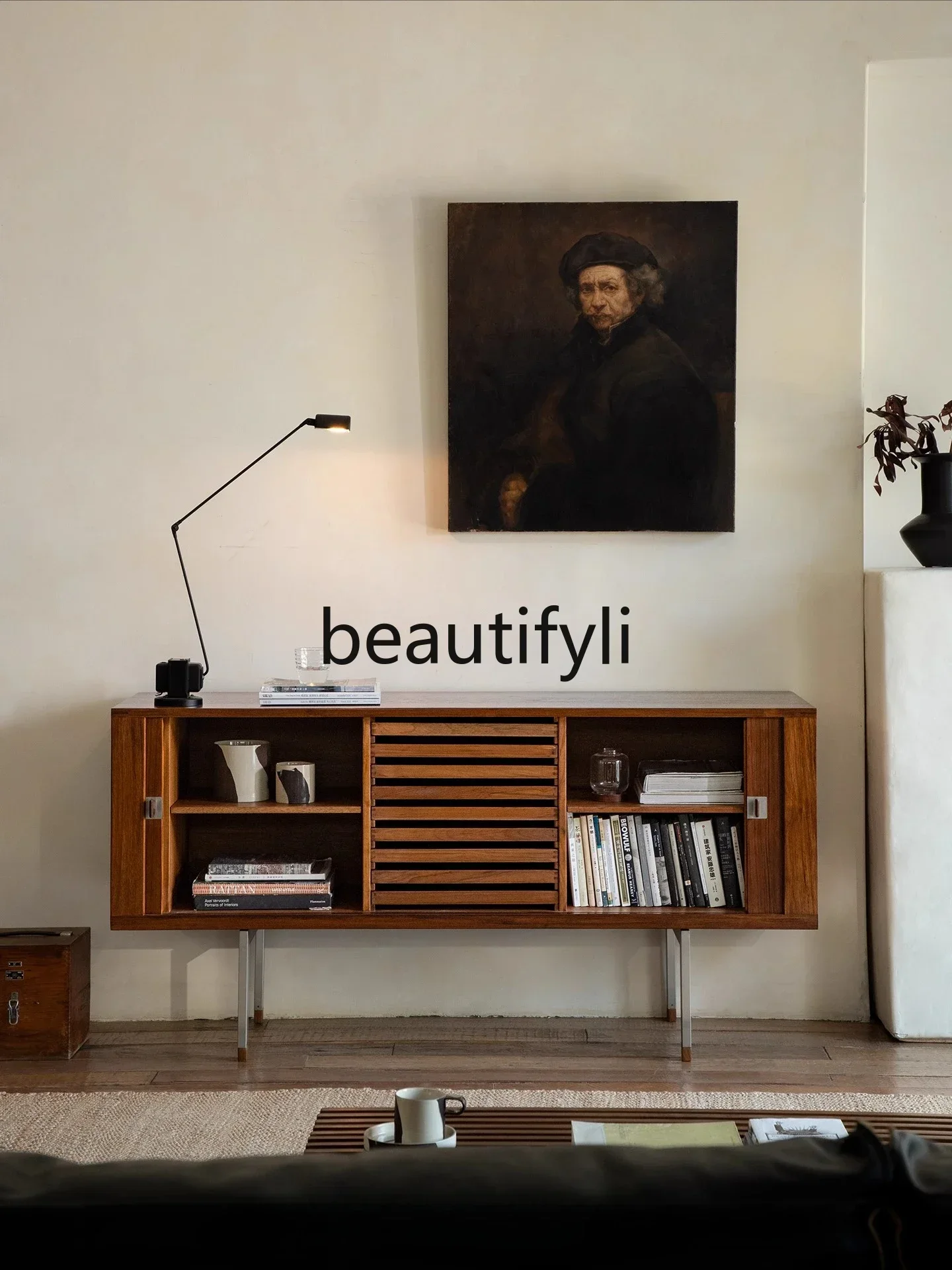 

x11Side cabinet\ Medieval retro style designer, dining side cabinet, living room rolling shutter door TV cabinet
