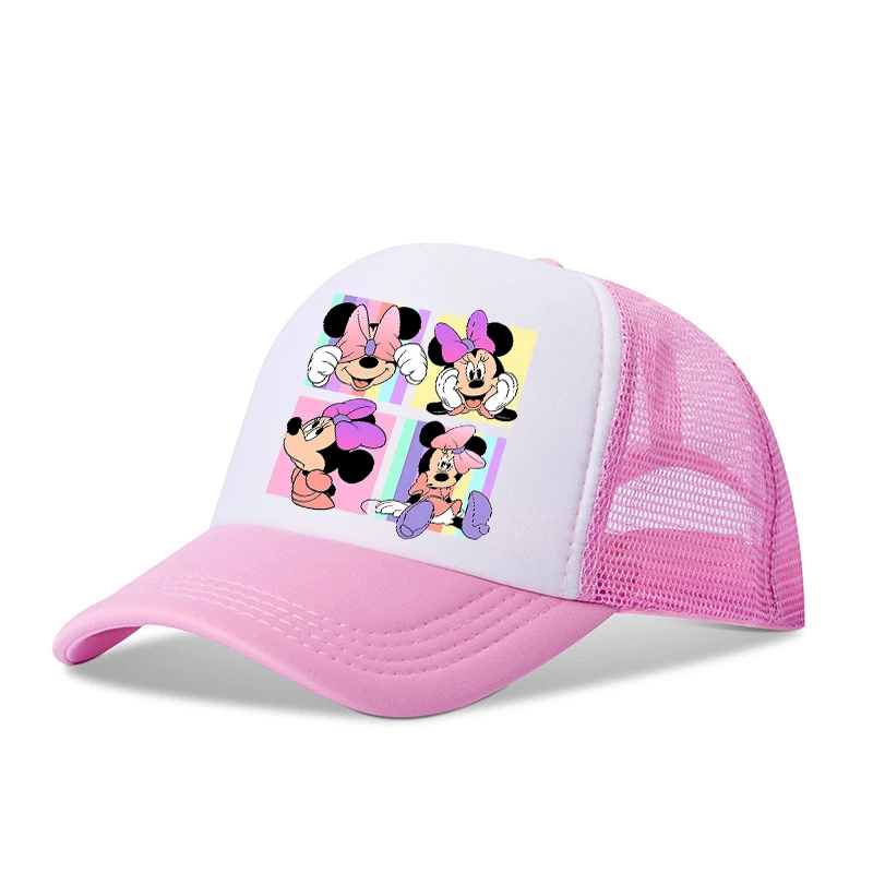 Disney Mickey Mouse Minnie Girls Baseball Cap Children Boys Dome Summer Hat Cartoon Anime Kids Birthday Cute Gifts Breathable