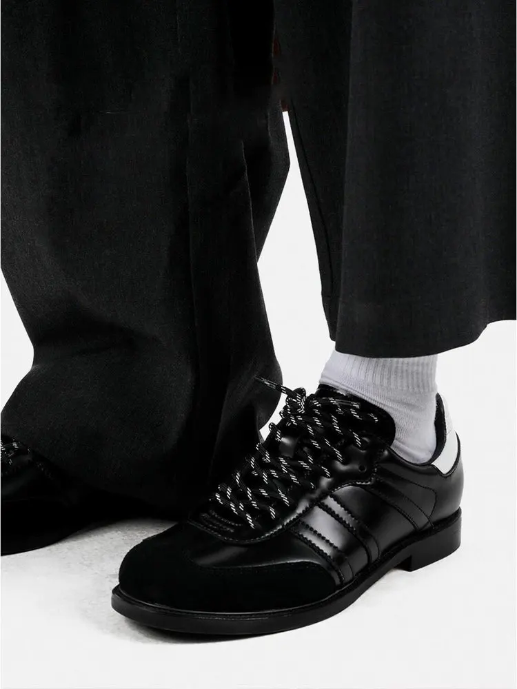 

Повседневная кожа с круглым носком и модным шлейфом для поездок на работу Versatile oes Bla Высококачественная обувь без шнуровки на плоской подошве Oxs