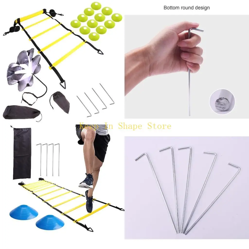 U1JC Agility Speed Ladder, Stair Strap Training Ladder, Agile Staircase for Fitness Soccer Football Speed Ladder Equipment