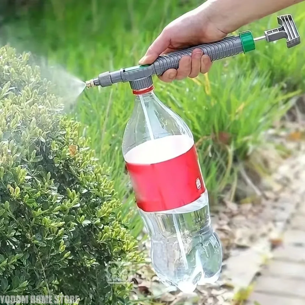 Adjustable Manual High‑Pressure Sprayer Nozzle Fits Drink Plastic Bottles Atomizing Garden Water Tool Flowers Plants Irrigation