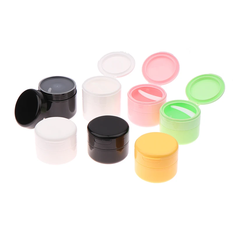 100/150g Flip Cover With Spoon Refillable Bottles Empty Makeup Jar Pot Travel Face Cream Lotion Cosmetic Cotton Pad Container