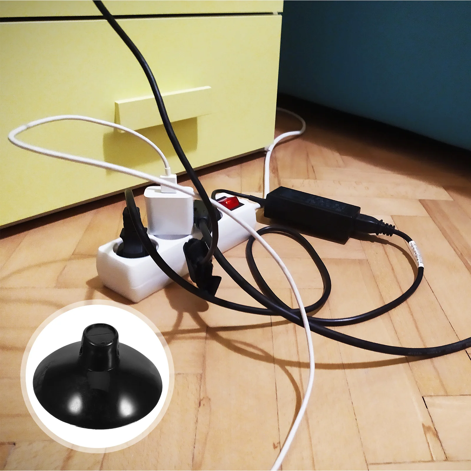 

20Pcs Anti Vibration Suction Cup Cable Holder for Smooth Surfaces Cord Keeper with Stable Grip and Versatile Use