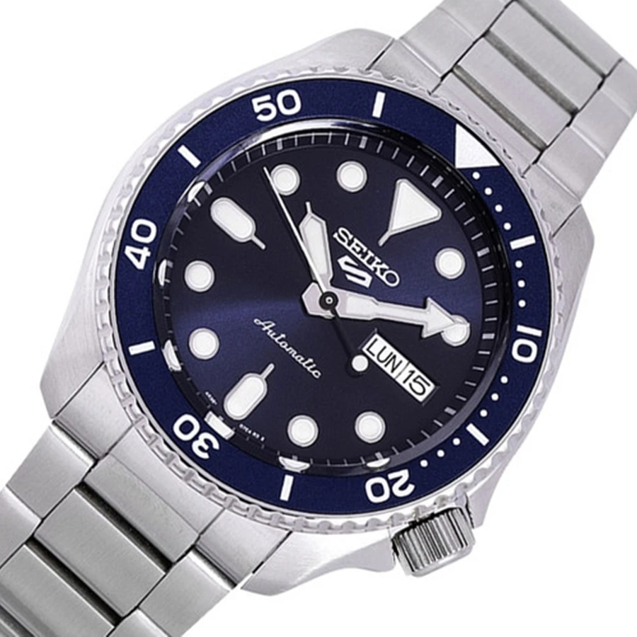 SEIKO 5 Sports SRPD51K1 Automatic Wristwatch 42.5mm Blue Sunburst Dial Stainless Steel Bracelet Hardlex Crystal 100M WR