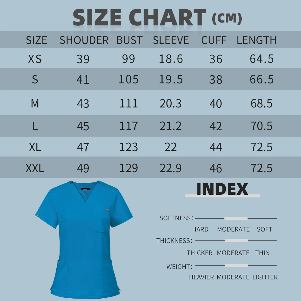 2XL Clinical Workwear Men Scrubs Tops Medical Uniforms Nursing Work Shirts Classic V-Neck Clinical Scrub Top Short Sleeve Blouse