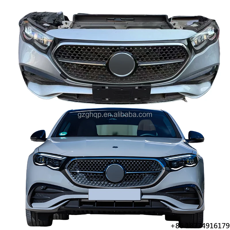 

Новая сборка переднего бампера с форсунками и фарами для E-Class W214 (E200, E260, E300), 2024-2025 гг.