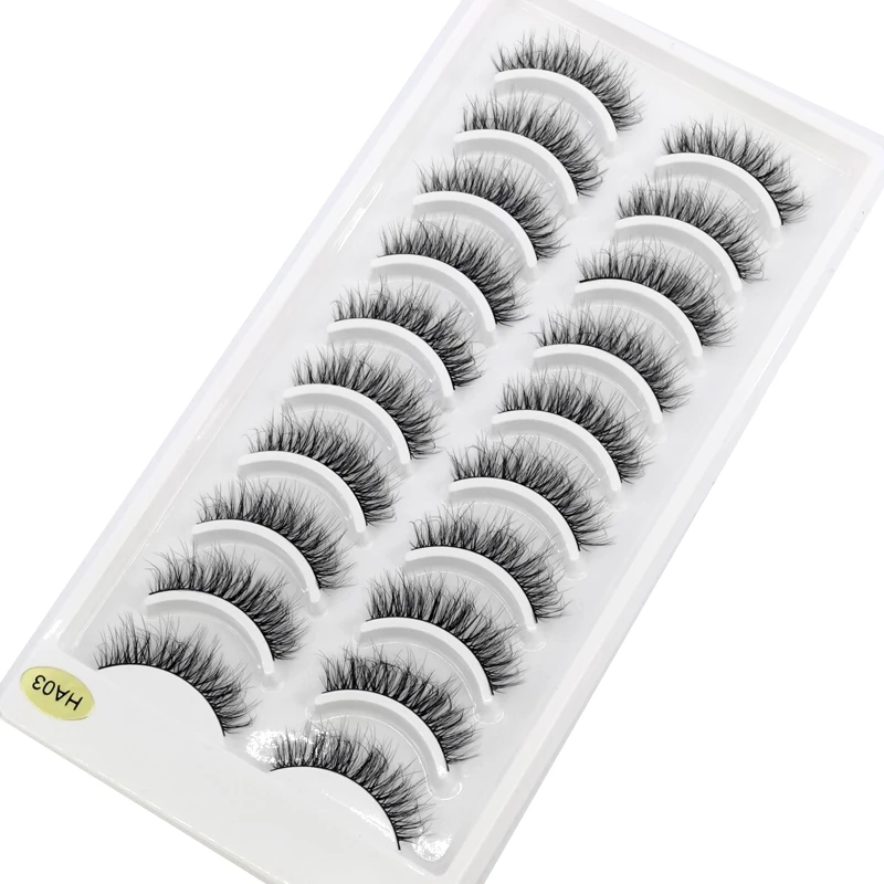 NEU 10 Paar Flauschige Künstliche Nerz-Wimpern Natürliche Lange Falsche Wimpernverlängerung Handgefertigte Volumen 3D Wimpern Make-up Faux Cils Cilios – Detail 29