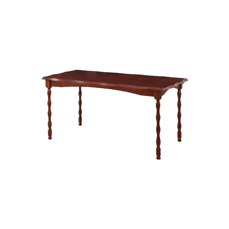 

French wave dining table solid wood retro petal solid wood rectangular antique table small household