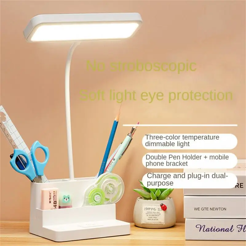 Bedside Lamps Intelligent Touch Portable Bedroom Decor Book Light Foldable Double Pen Holder Design Office Desk Lamp Table Lamp