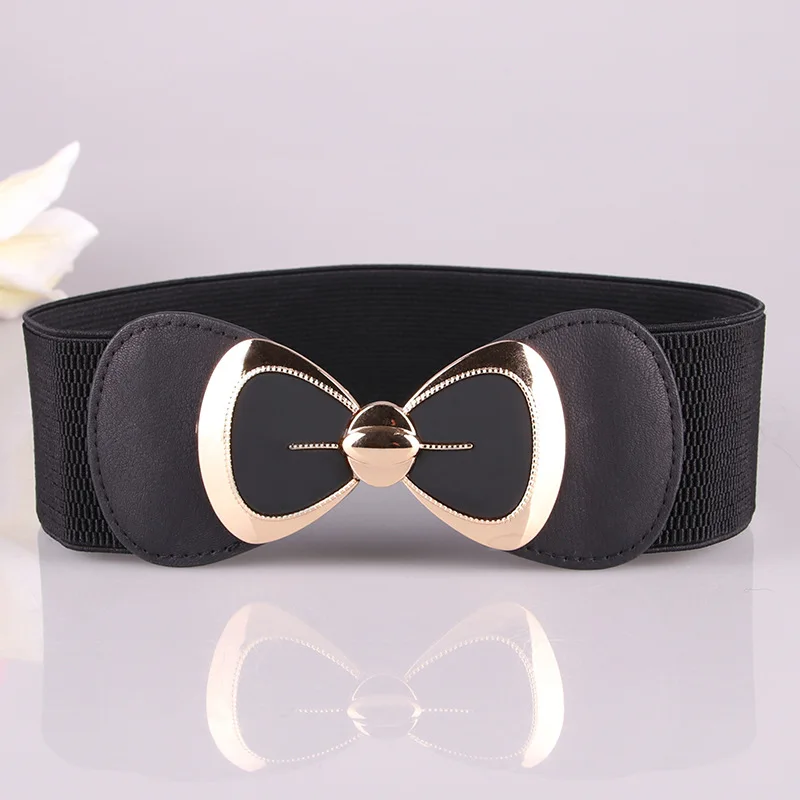 New Fashion Versatile Belt Korean Women\'S Belt Bow Elastic Belt Wide Girdle