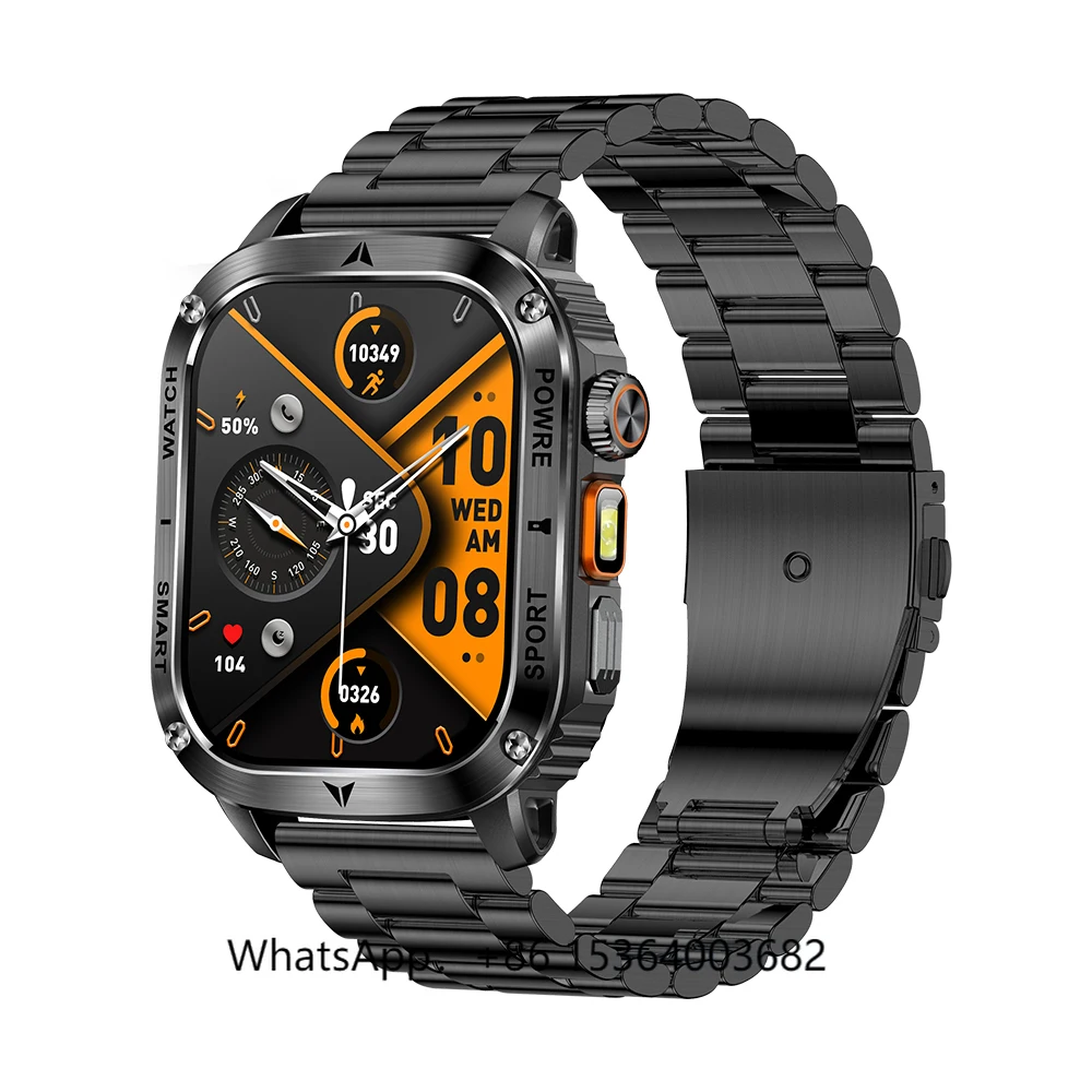 

TJXL-TKYUAN Outdoors Smart Watch for Men Dial Call Answering AI Voice Assistant Flashlight IP68 Waterproof Fitness Smartwatch