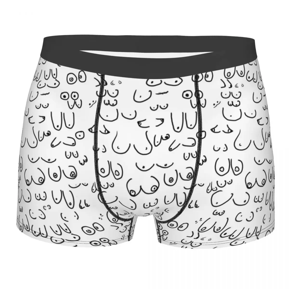 Novelty Cute Boobs Linework Line Art Boxers Shorts Panties Male Underpants Comfortable Briefs Underwear