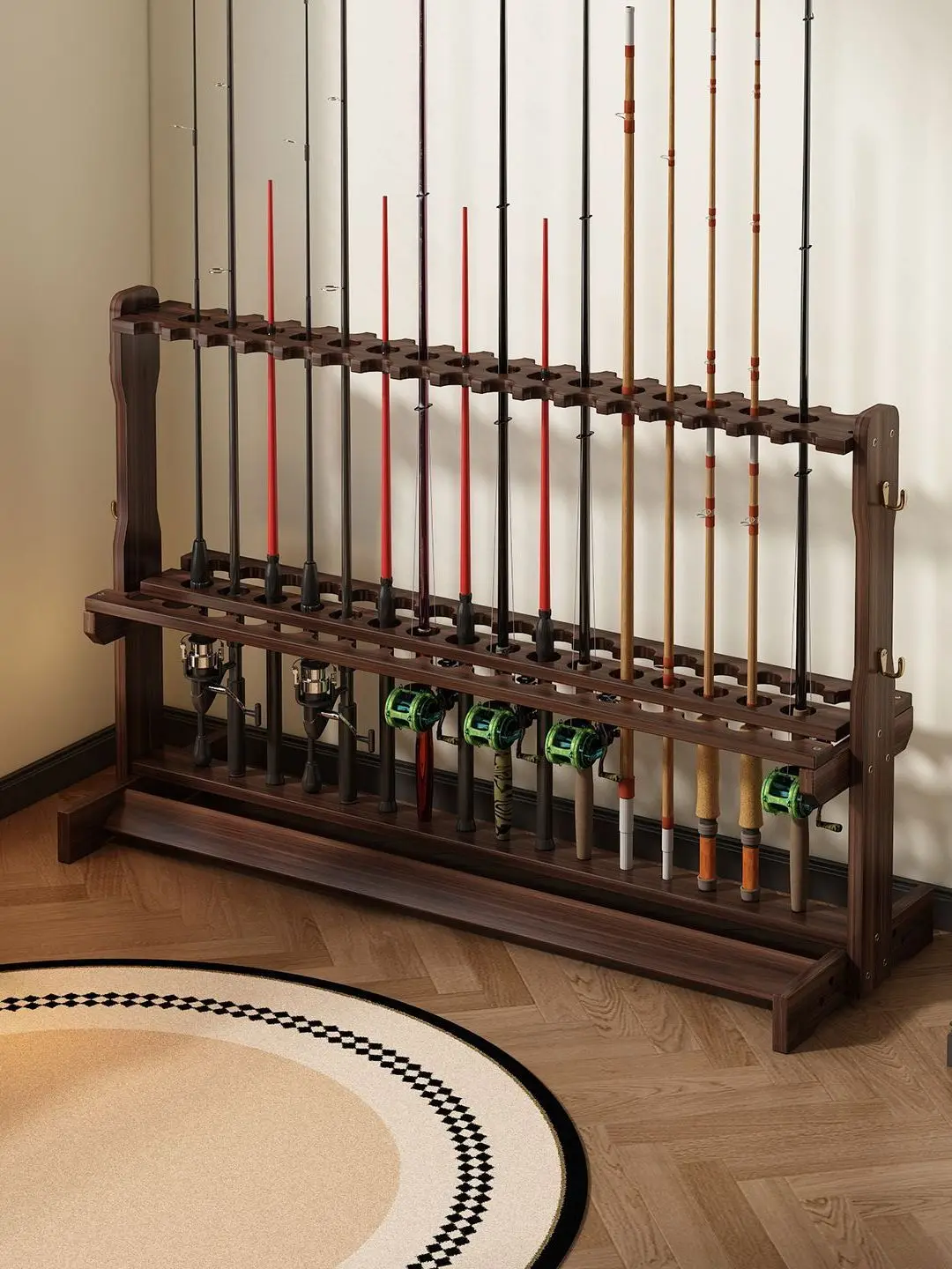 floor-standing-fishing-rod-holder-wall-mounted-lure-rod-storage-display-rack-home-use-new-chinese-style-stainless-steel-shelf