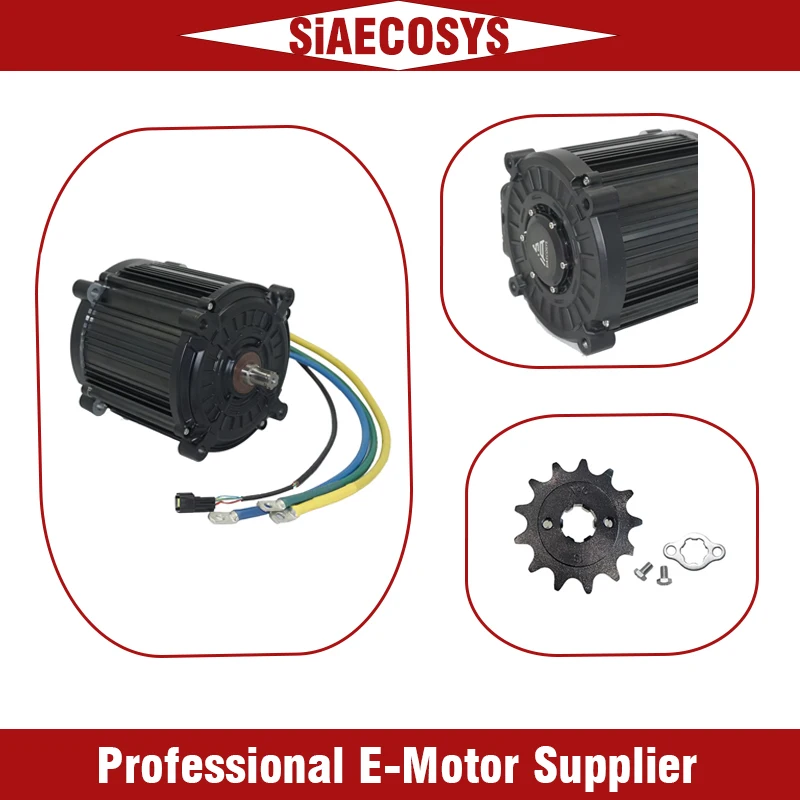 QSMOTOR QS180 8000W Mid Drive Motor Conversion Kit 72V High Torque Motor with Fardriver ND721200B Controller Heavy-Duty EV