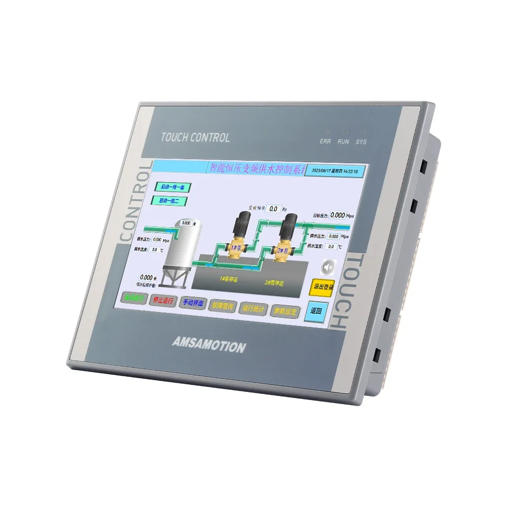 7” Inch AMSAMOTION HMI PLC All in One Machine Replace AMX-S7-200 MT070IE 24I 22O Ethernet Monitor CNC Touch Screen PID PTO RS485