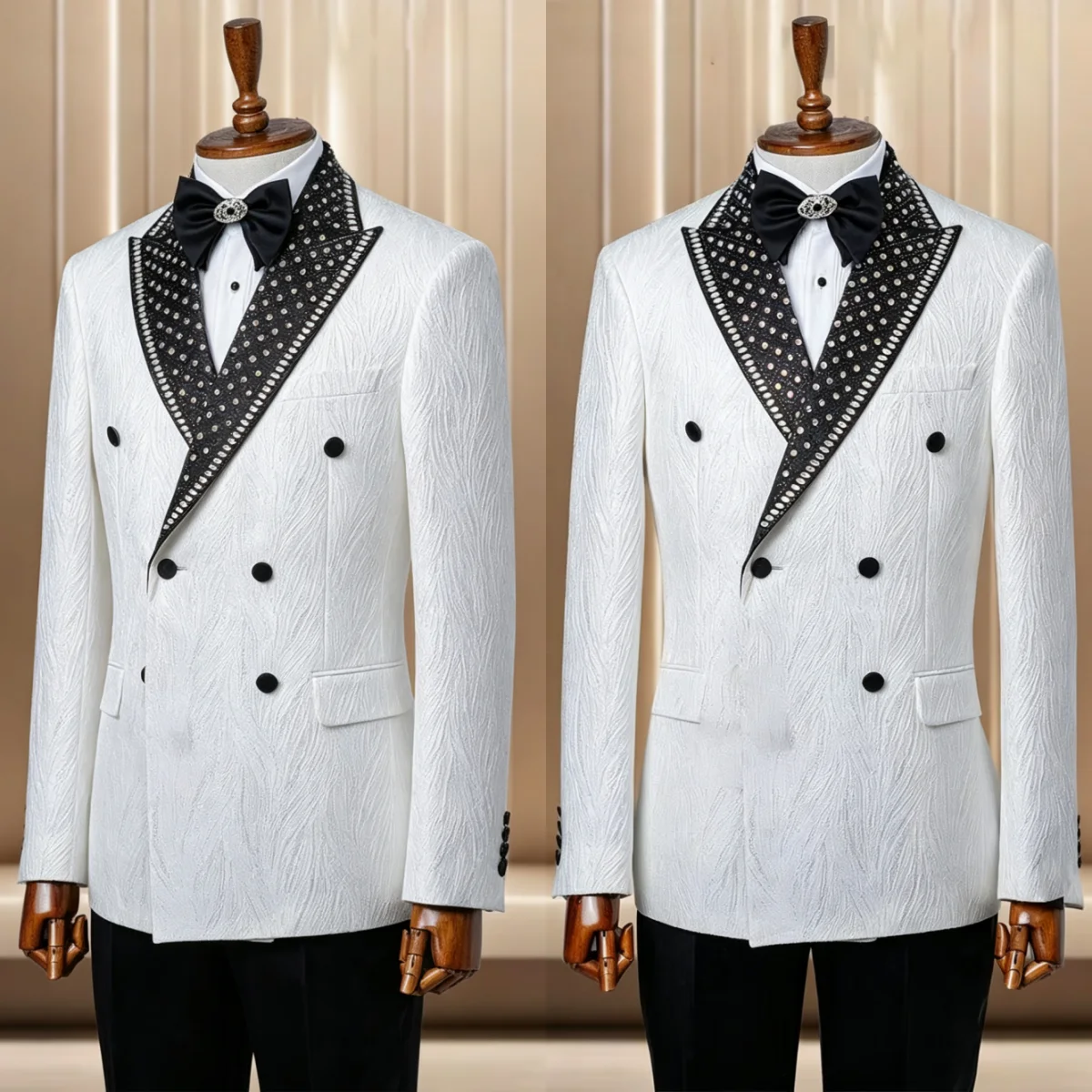 Men'S Formal Wear No Suit - Formal 2 Pieces Jacquard Men Wedding
