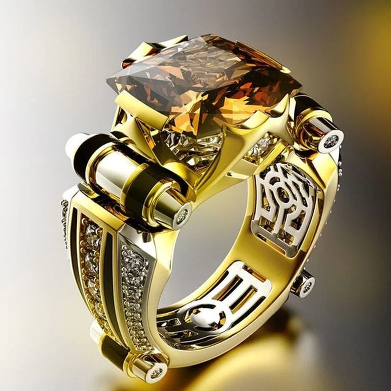 Luxury Designer Rings for Men Gothic Stainless Steel Ring Gold Color Ring Fidget Ring Men Jewellery Indian Jewelry Anillo Hombre