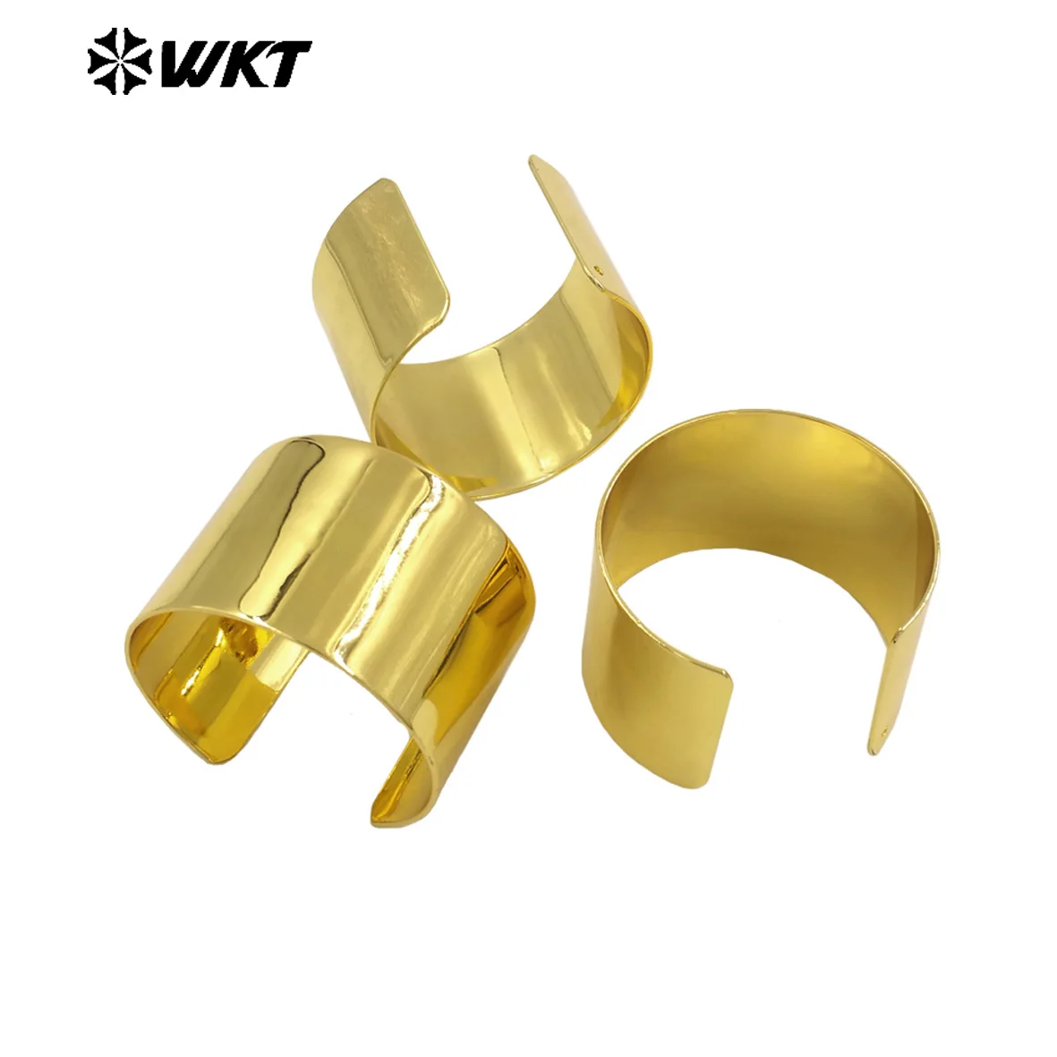 

WT-B679 Новинка: высококачественный регулируемый унисекс-браслет из натуральной желтой латуни с покрытием из 18-каратного золота, широкий, с яркой поверхностью, готовое ювелирное изделие