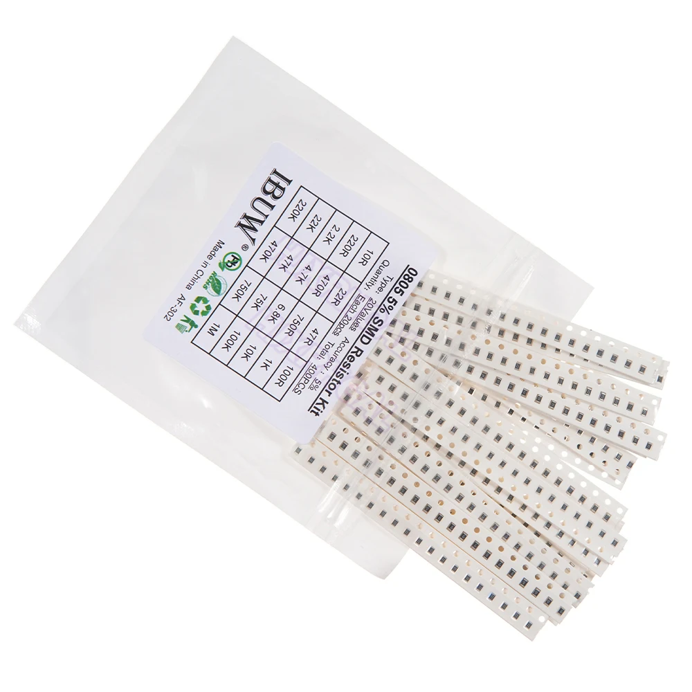 20Value*20PCS =400PCS 0805 5% SMD Resistor Kit   1/8W (10 ohm~1M ohm)  component diy samples kit new and original