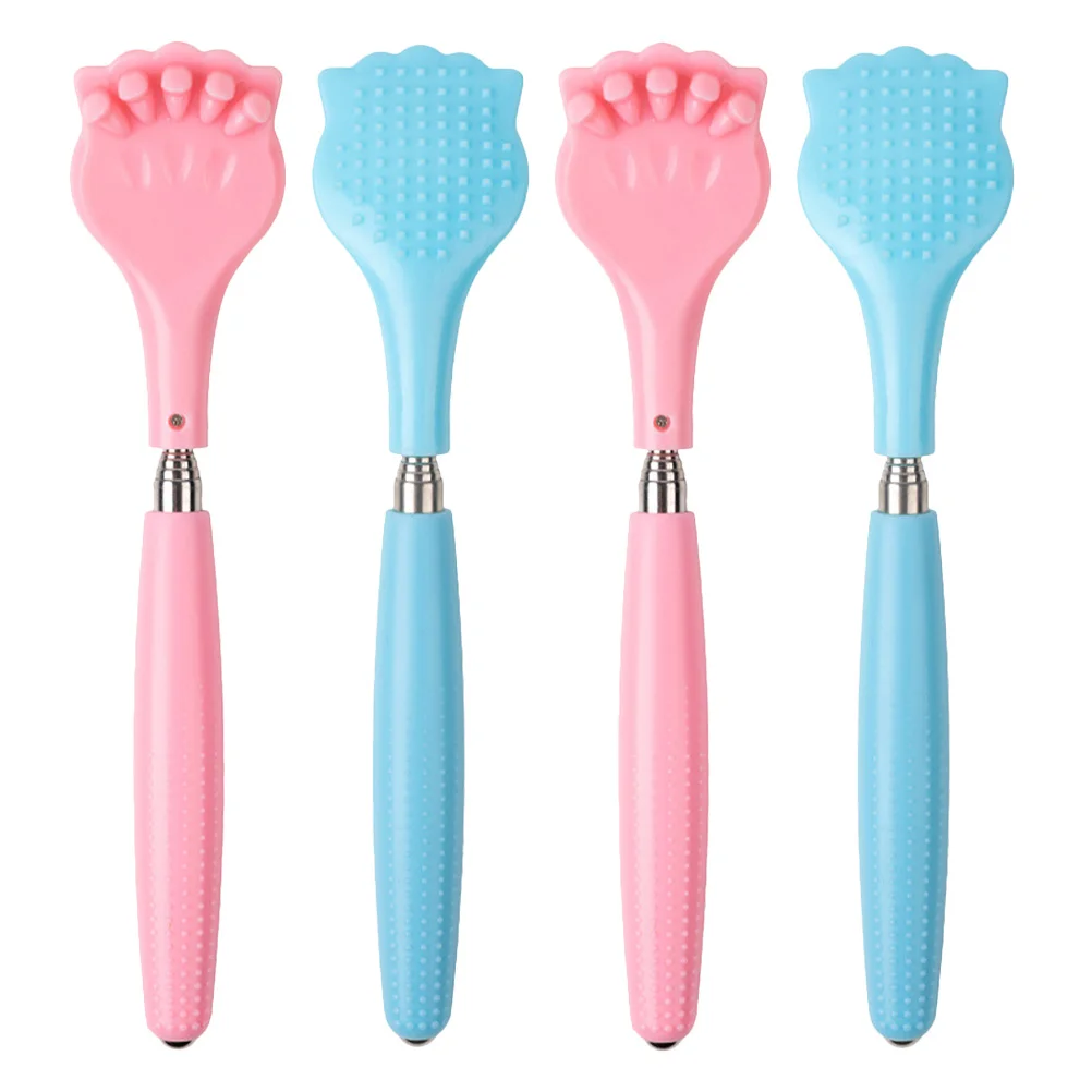 

4Pcs Back Scratcher Itch Relief Tool Claw Shape Extendable Handle for Self Use Travel Home Massage Comfort Non Slip Grip Design