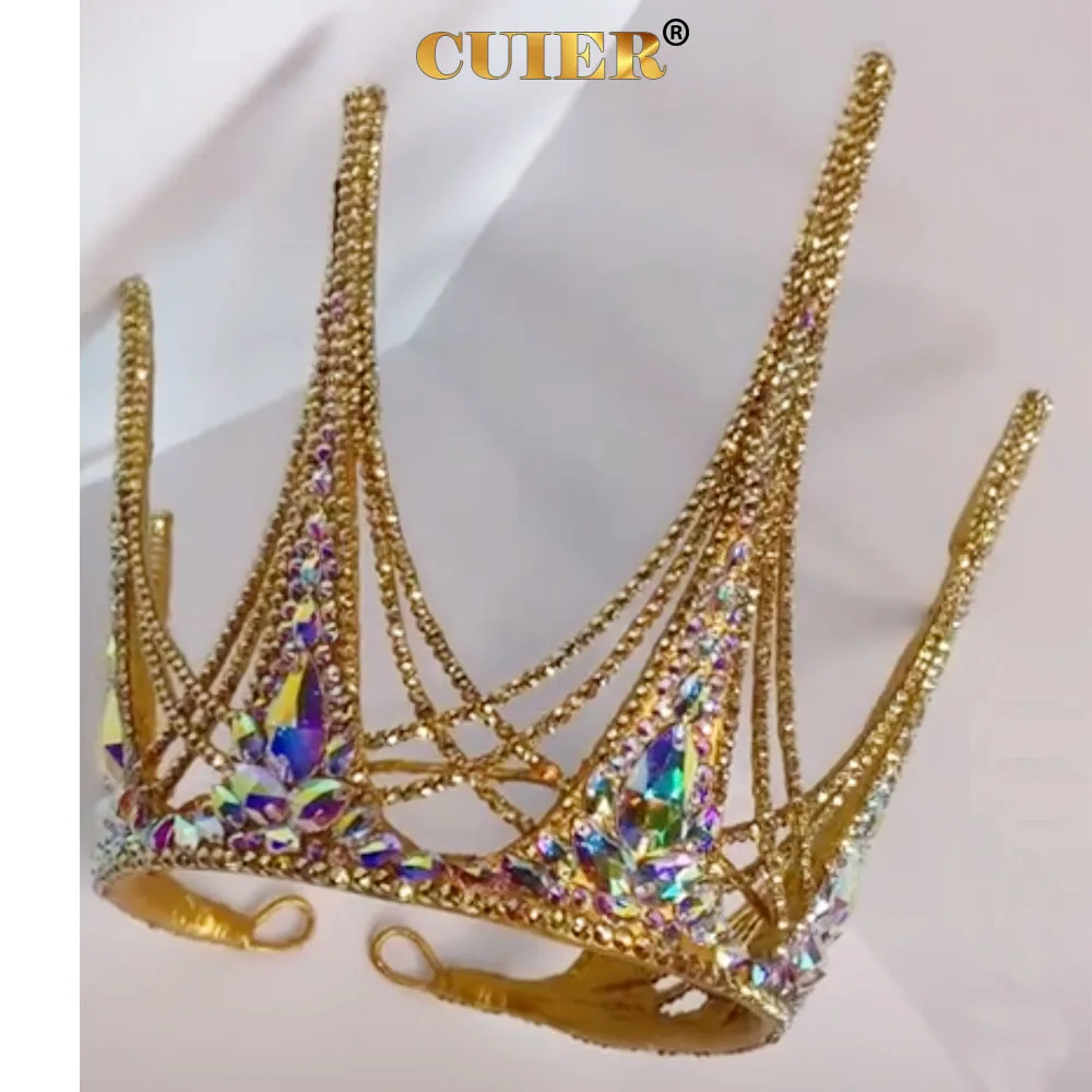 CUIER  Crown Princess Tiara Headpiece for Women Bridal Headband Prom Party Hair Jewelry Accessoories