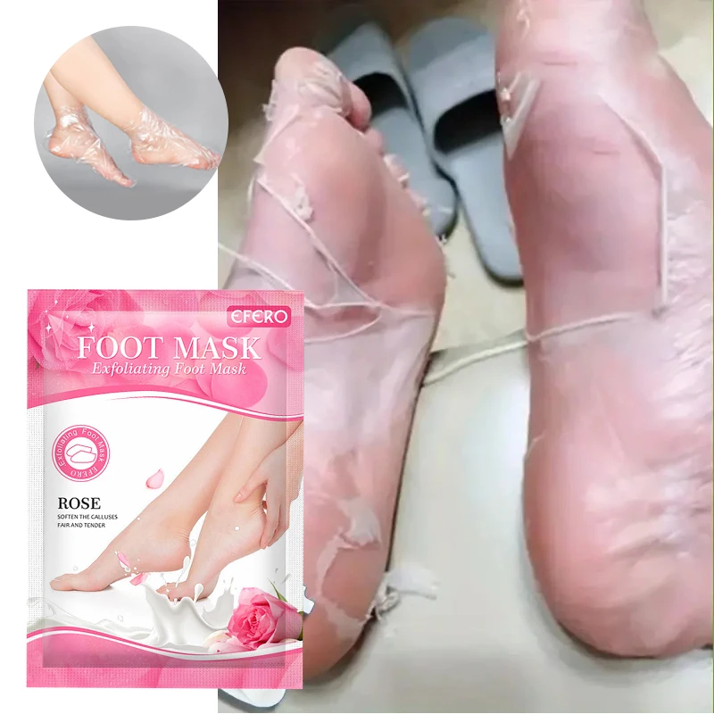 

Foot Mask Exfoliating Heel Peeling Spa Pedicure Scrub Socks Anti Drying Cracking Dead Skin Remover Moisturizing Feet Rose Mask