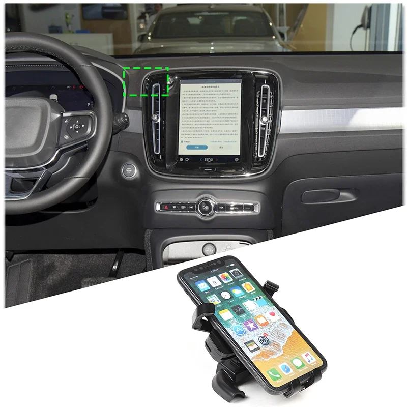 

ABS Black Car Mobile Phone Holder For Volvo XC40 XC 40 2020-2023 Smartphone Mount Bracket GPS Stand Rotatable Support Accessorie