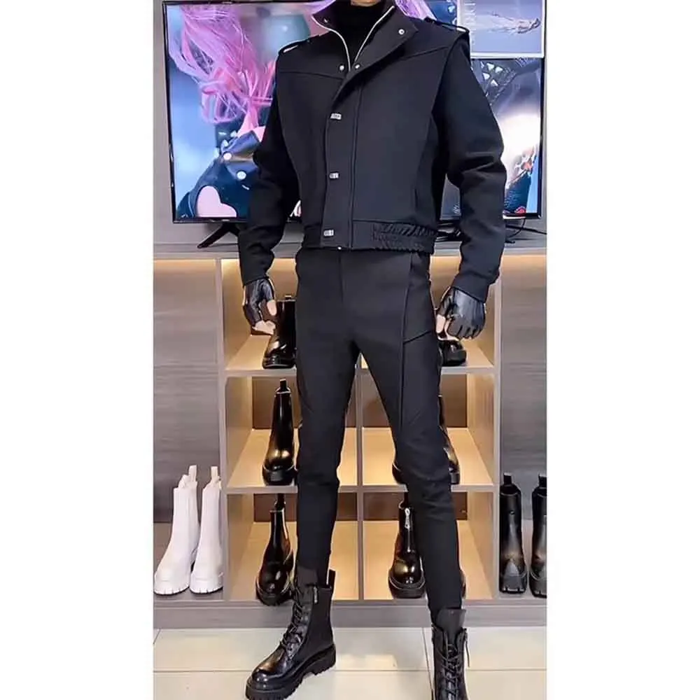 Mens Cotton Jacket Cargo Motorcycle Rider Slim Jacket Streetwear Fashion Niche Youth Campus Biker Top Men'S Clothing 2025 New