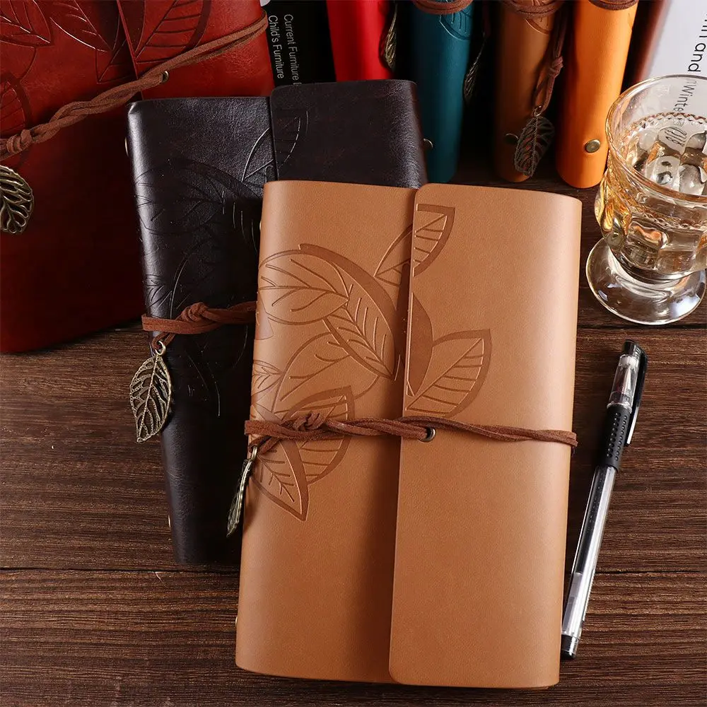 Literature Student Gift Notepad Sketchbook Journal Binder Diary Spiral Note Book PU Leather Paper Replaceable Vintage Notebook