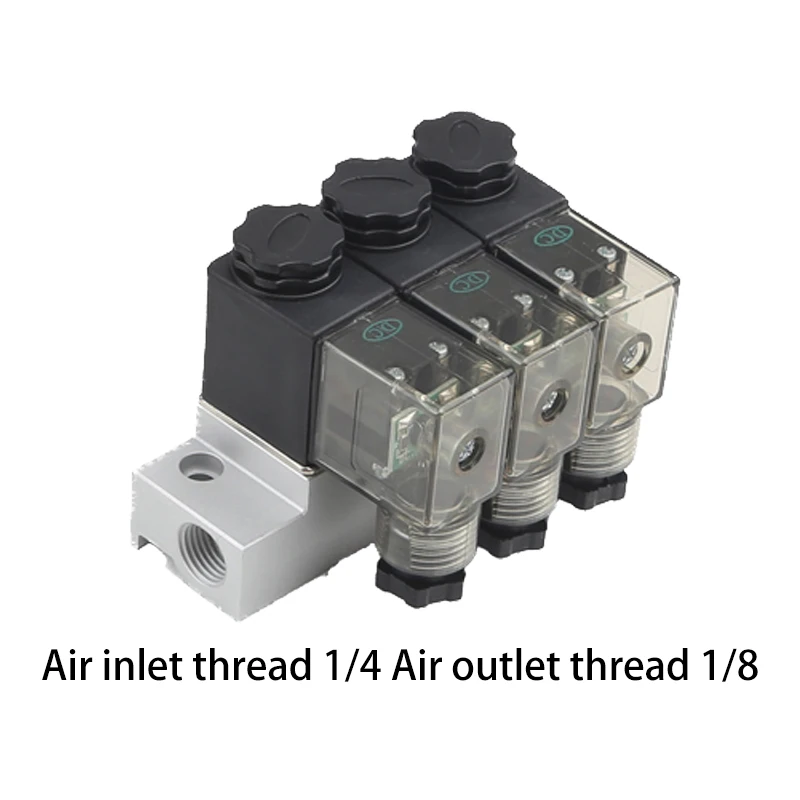 

2V025-06 multi-way combination type solenoid valve Normally ClosedPneumatic Electric Valve AC220V DC12V DC24V without fittings