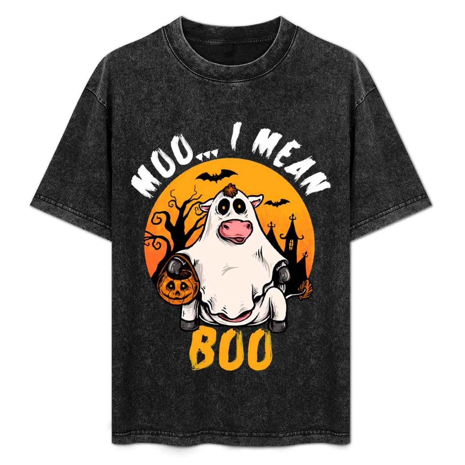 

Moo I Mean Boo Funny Ghost Cow Halloween Costume T-Shirt graphic tee shirt tees designer shirts mens clothes