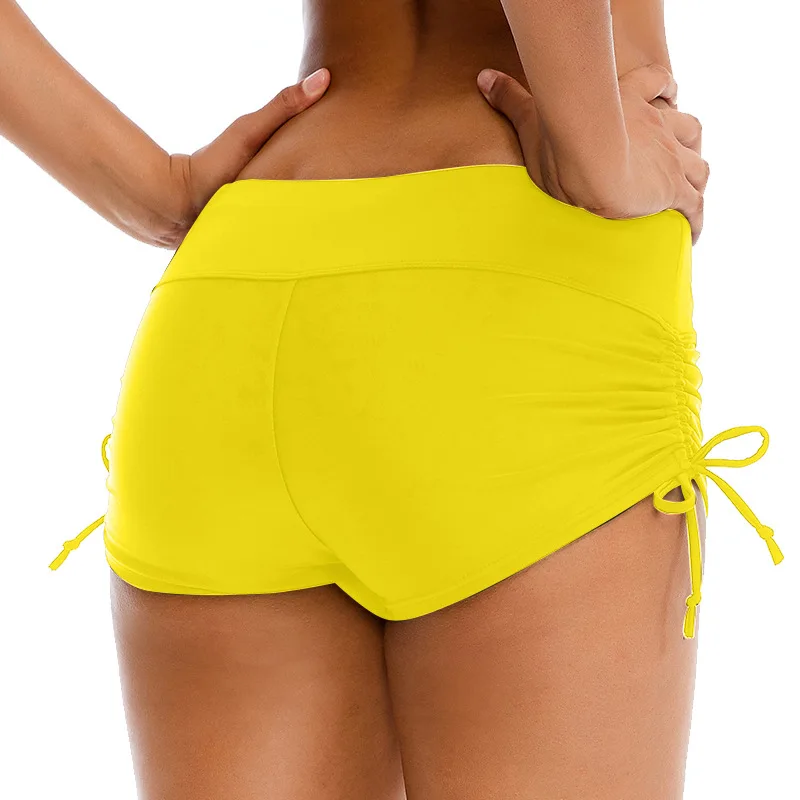 beach suits Women Plus Size High Waist Bikini Bottoms Swim Briefs Beach Shorts Ruched Bottom High Cut Swim Short Skirt Suit